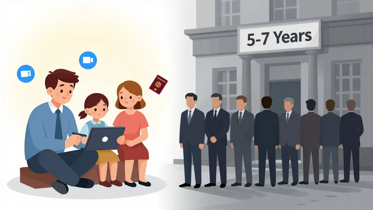 Сравнение быстрого онлайн-получения паспорта и долгого ожидания в Европе.