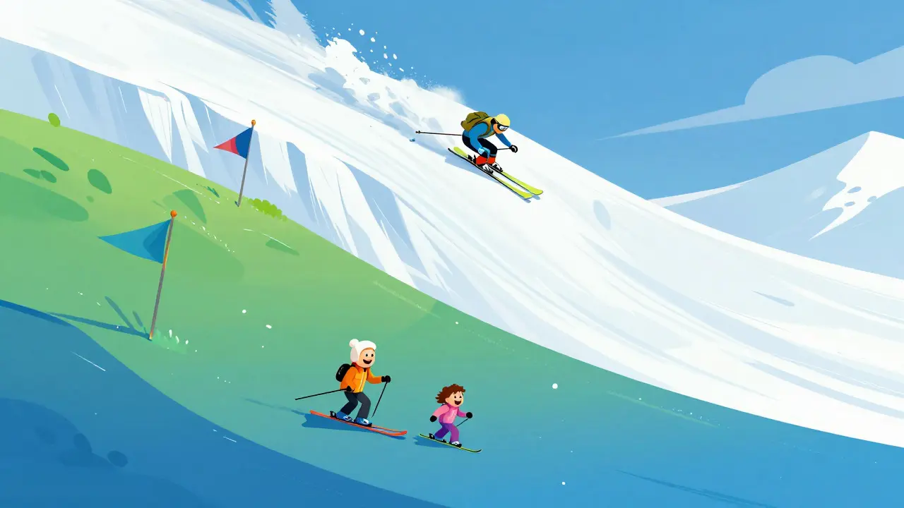 Сравнение семейного Южного склона и экстремального Северного склона в Архызе