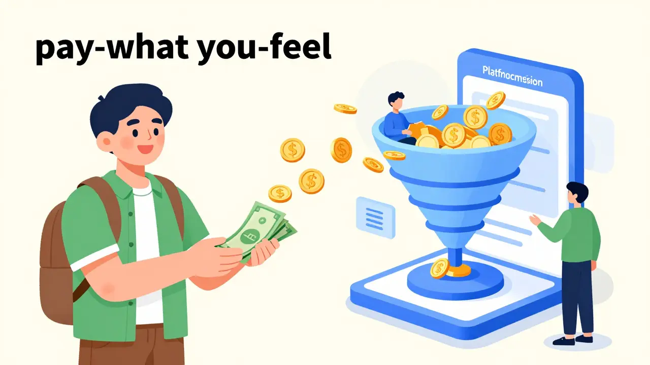 Схема оплаты чаевых и комиссии платформы в бесплатных турах
